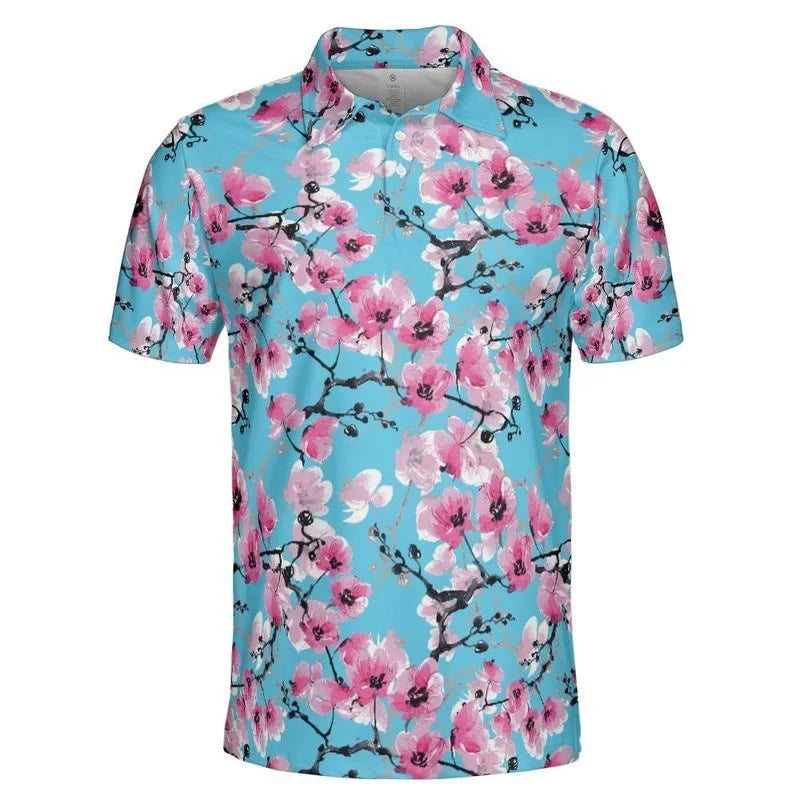 Floral Print Golf Polo