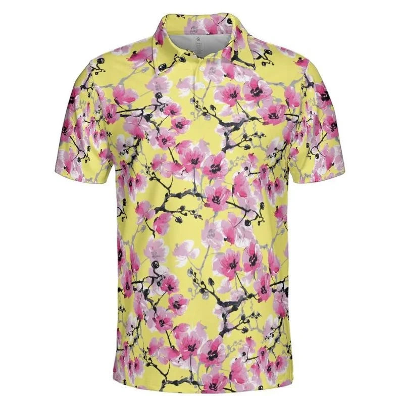 Floral Print Golf Polo