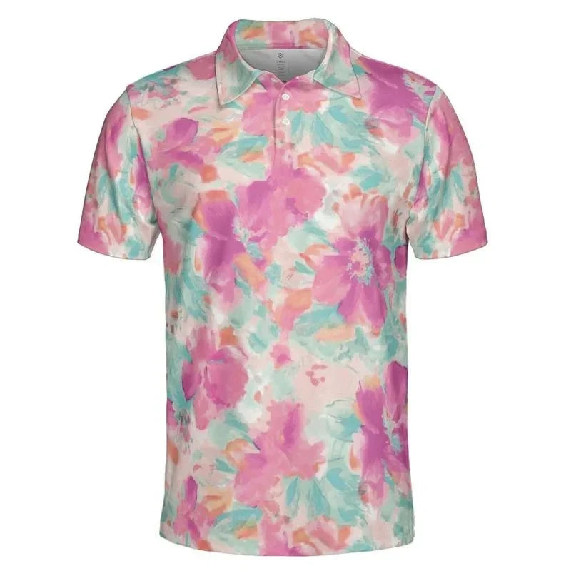 Floral Print Golf Polo