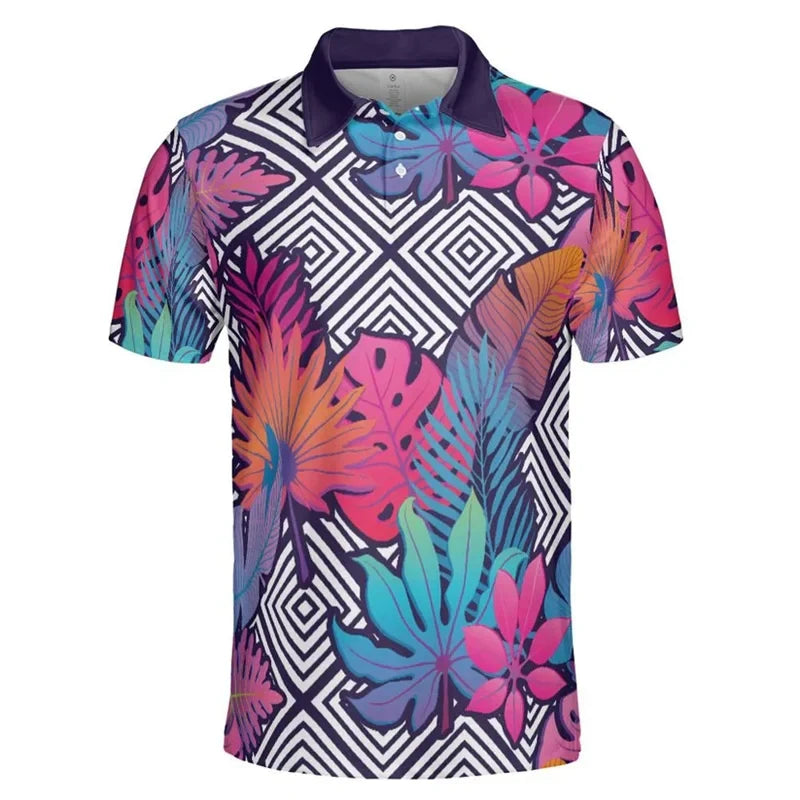 Floral Print Golf Polo