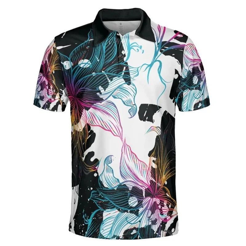 Floral Print Golf Polo
