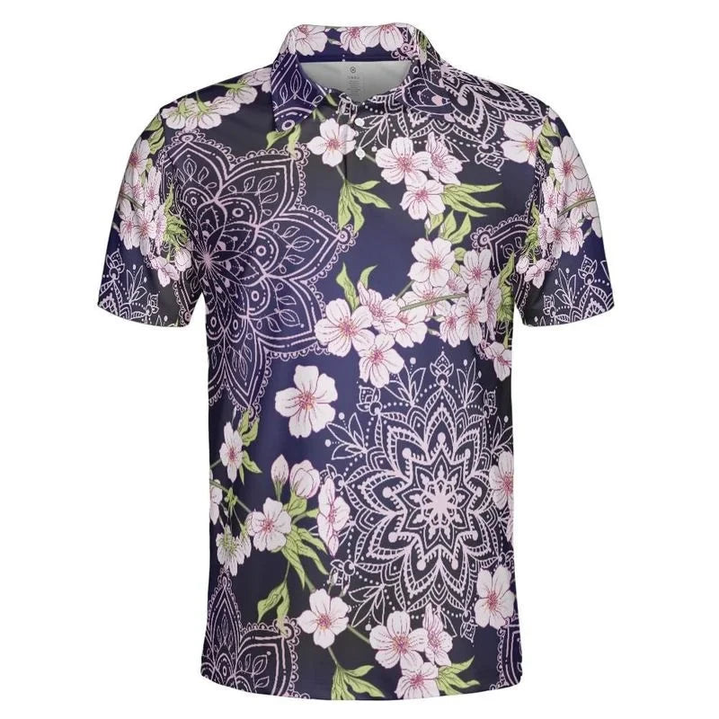 Floral Print Golf Polo