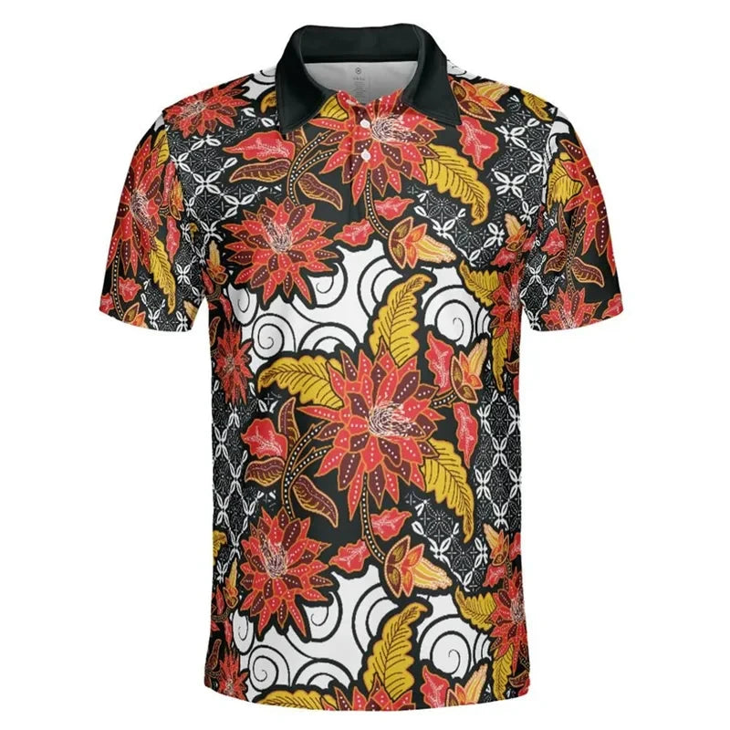 Floral Print Golf Polo