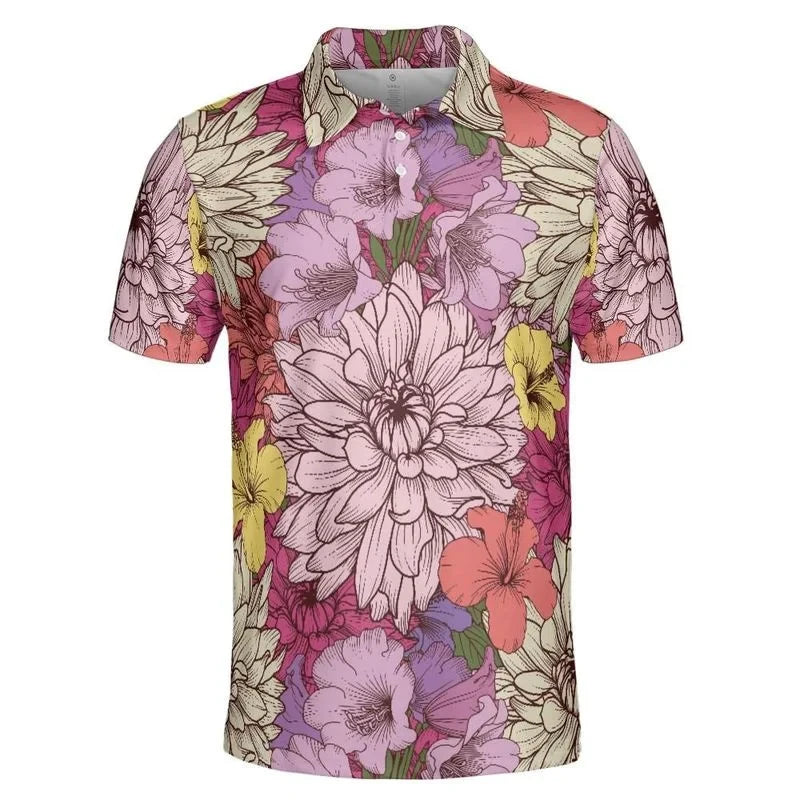 Floral Print Golf Polo