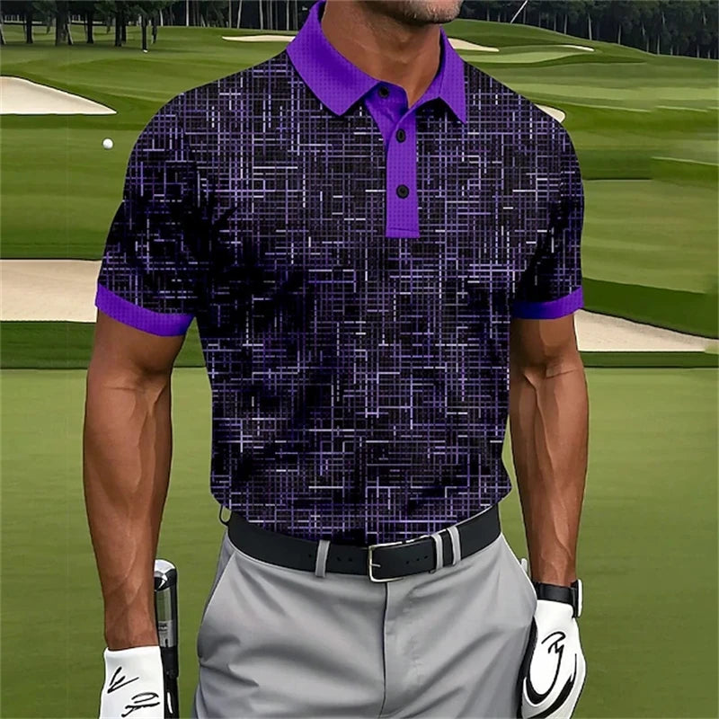 Striped Short Sleeve Golf Polo