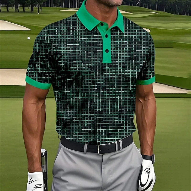 Striped Short Sleeve Golf Polo