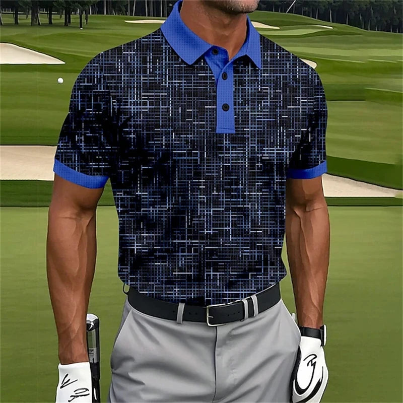 Striped Short Sleeve Golf Polo