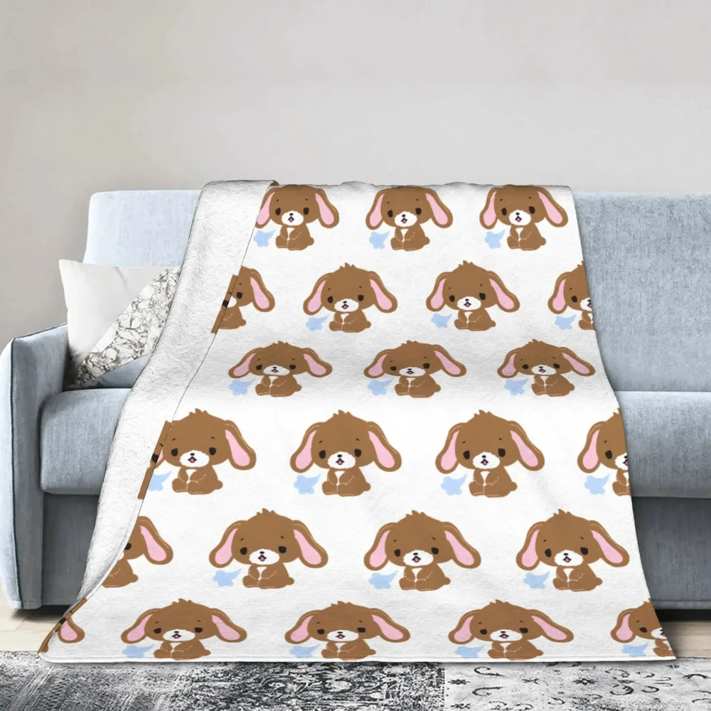 Kawaii Bunny Flannel Throw
