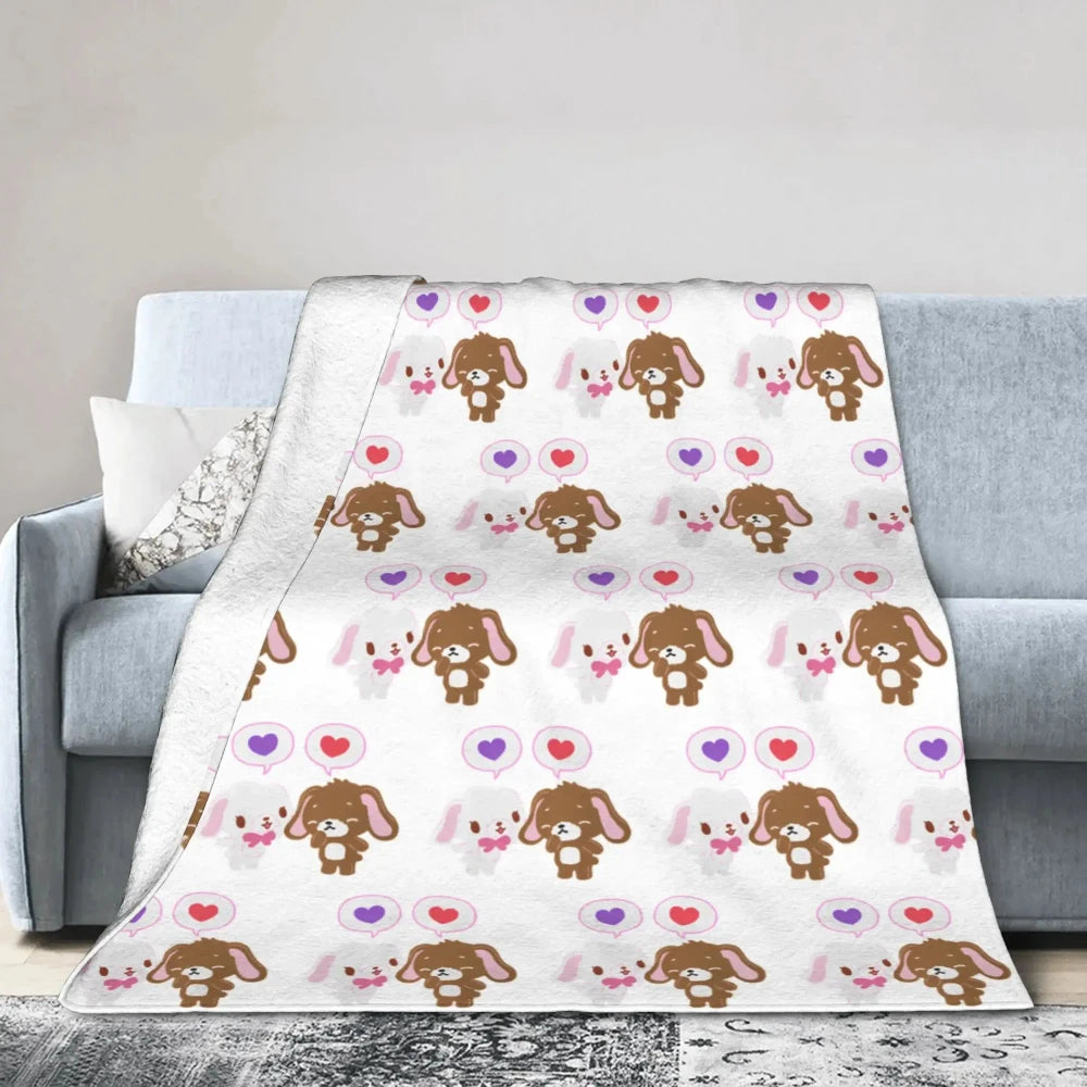 Kawaii Bunny Flannel Throw