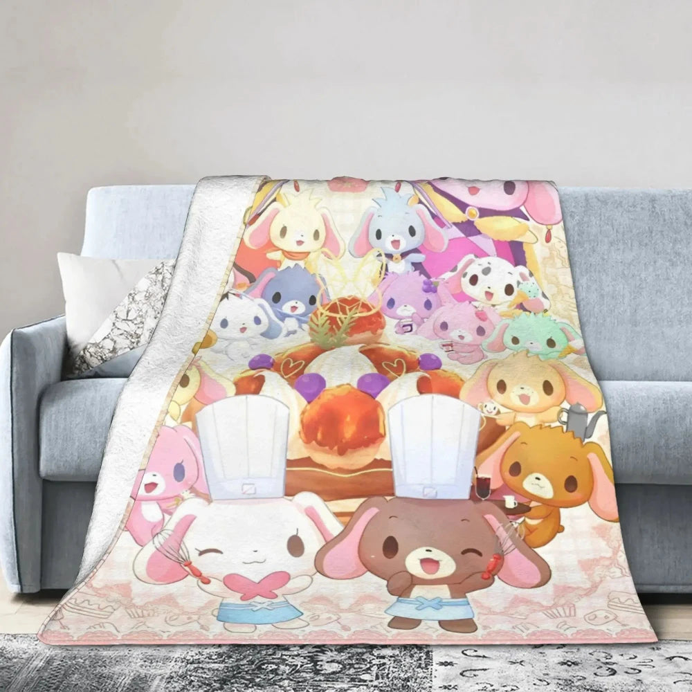 Kawaii Bunny Flannel Throw