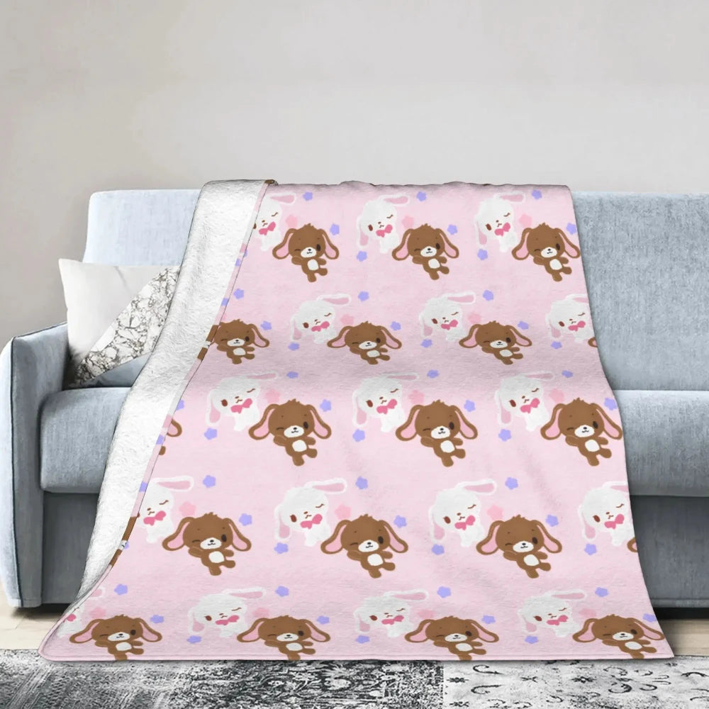 Kawaii Bunny Flannel Throw