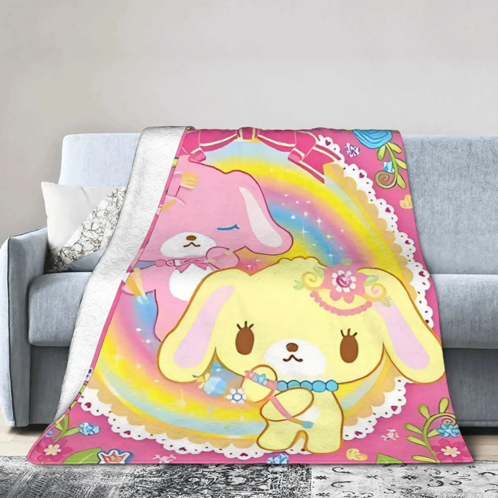 Kawaii Bunny Flannel Throw