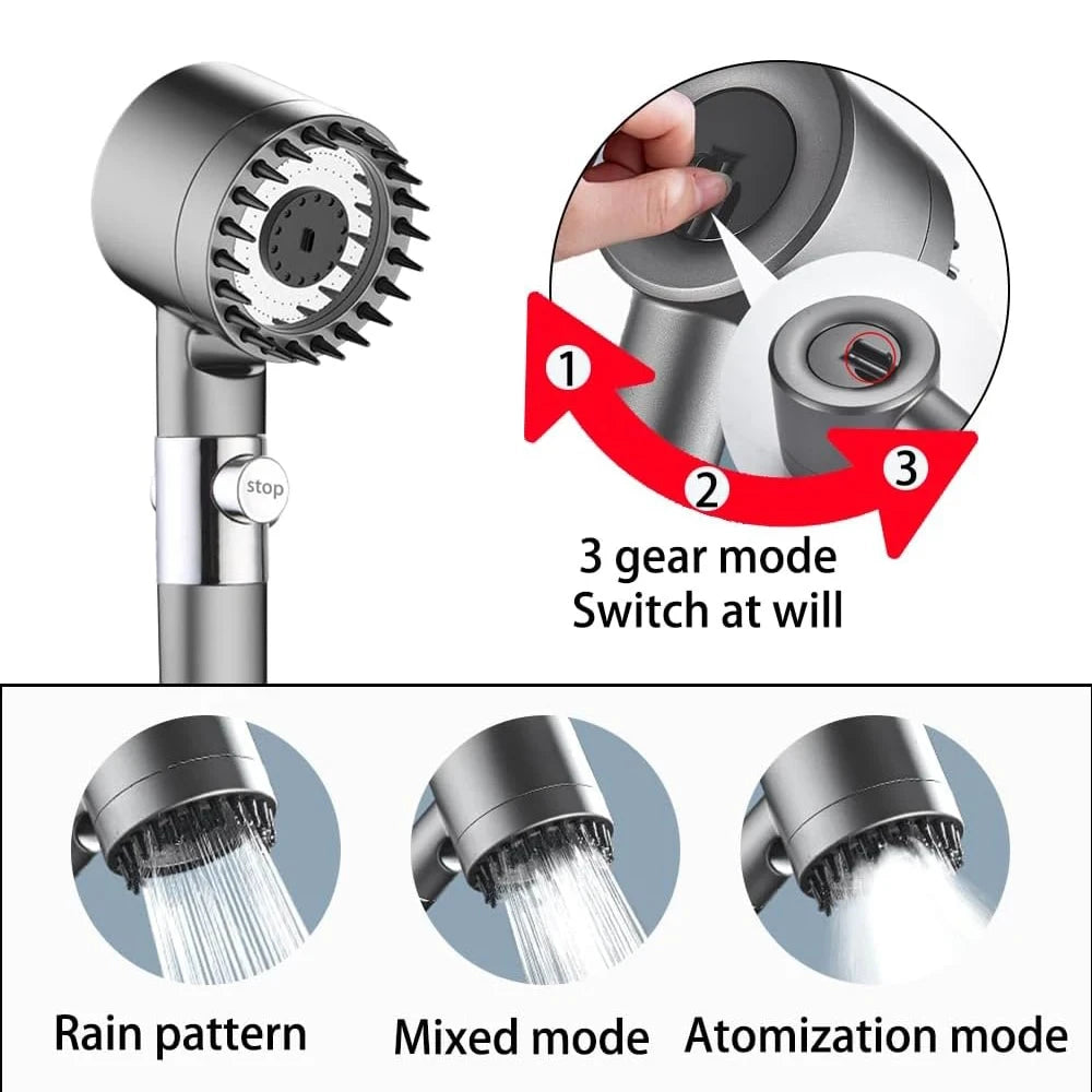 Three Mode High Pressure Handheld Shower Head