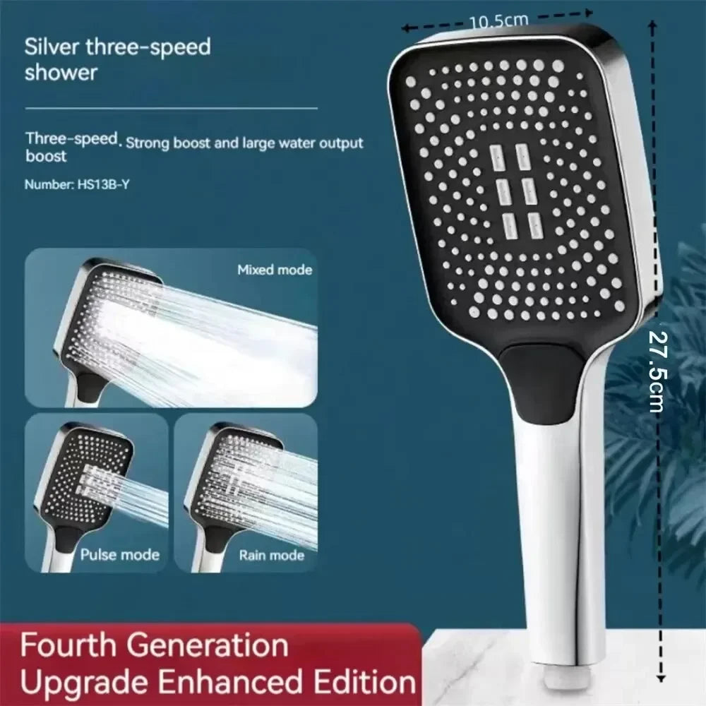 Adjustable Three-Mode High-Pressure Showerhead