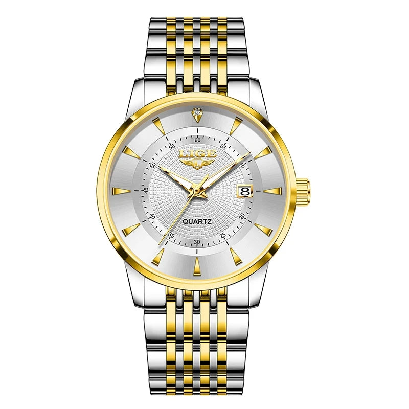 LIGE Stainless Steel Sport Watch