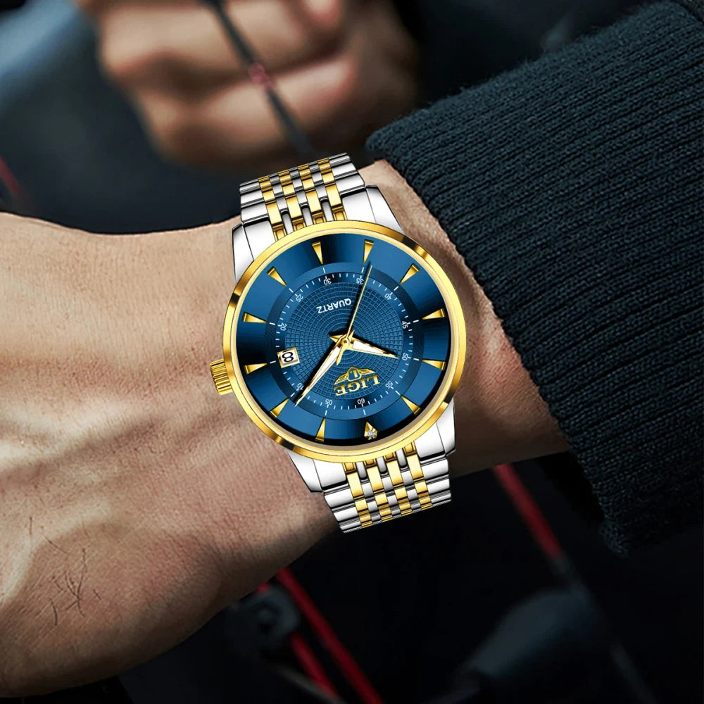LIGE Stainless Steel Sport Watch