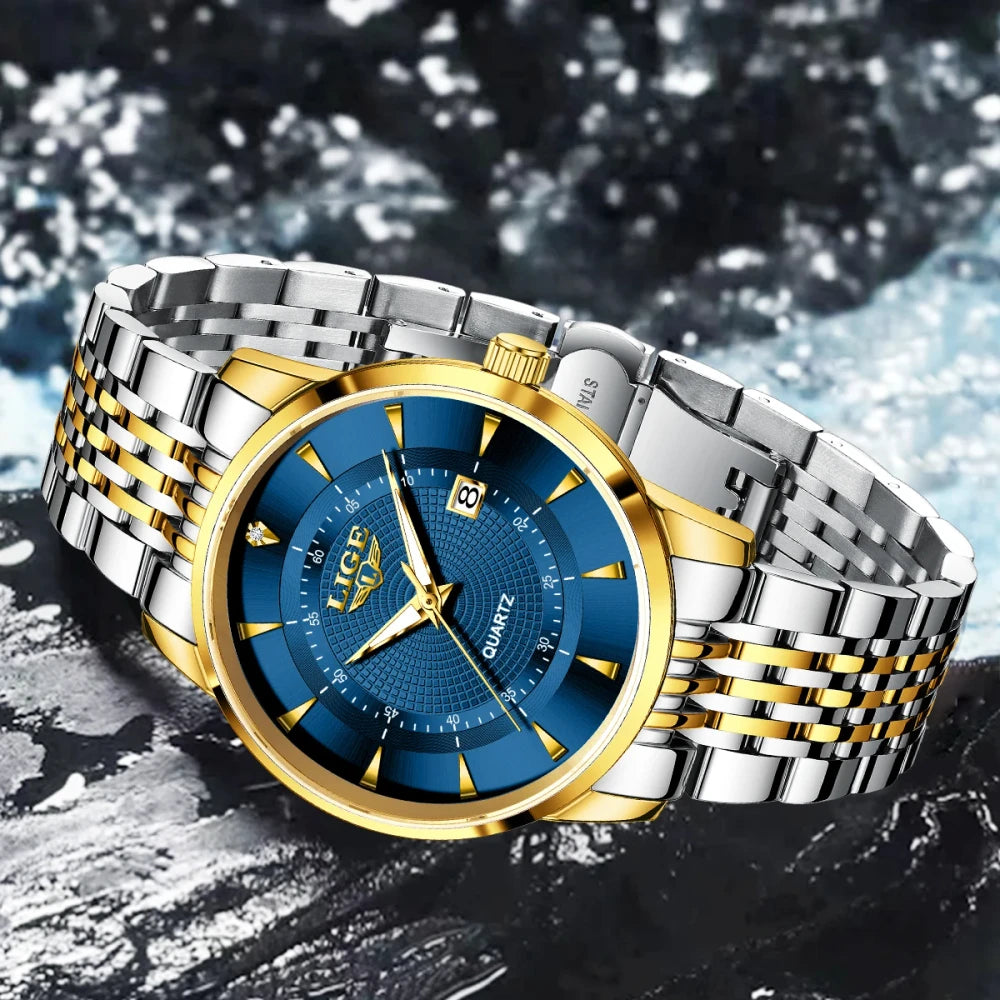 LIGE Stainless Steel Sport Watch