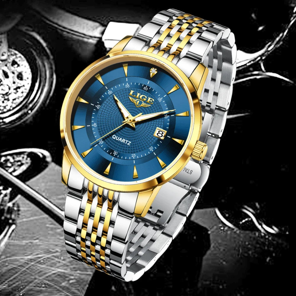 LIGE Stainless Steel Sport Watch
