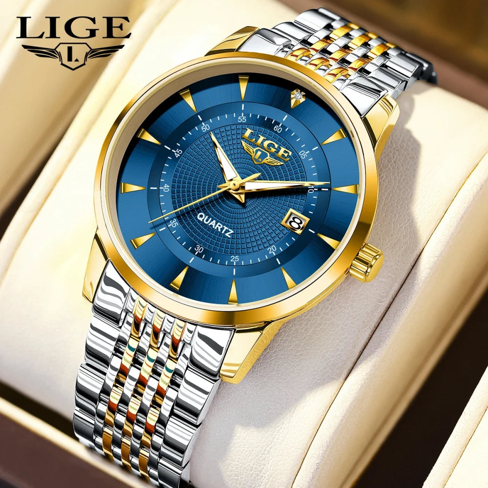LIGE Stainless Steel Sport Watch