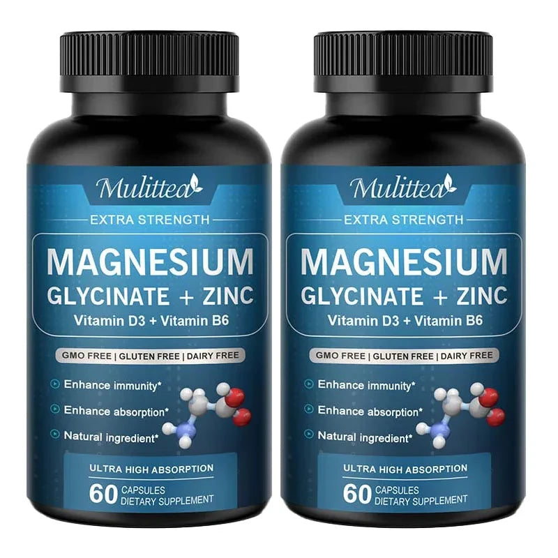 Magnesium Glycine Supplement with Vitamin D3 and B6