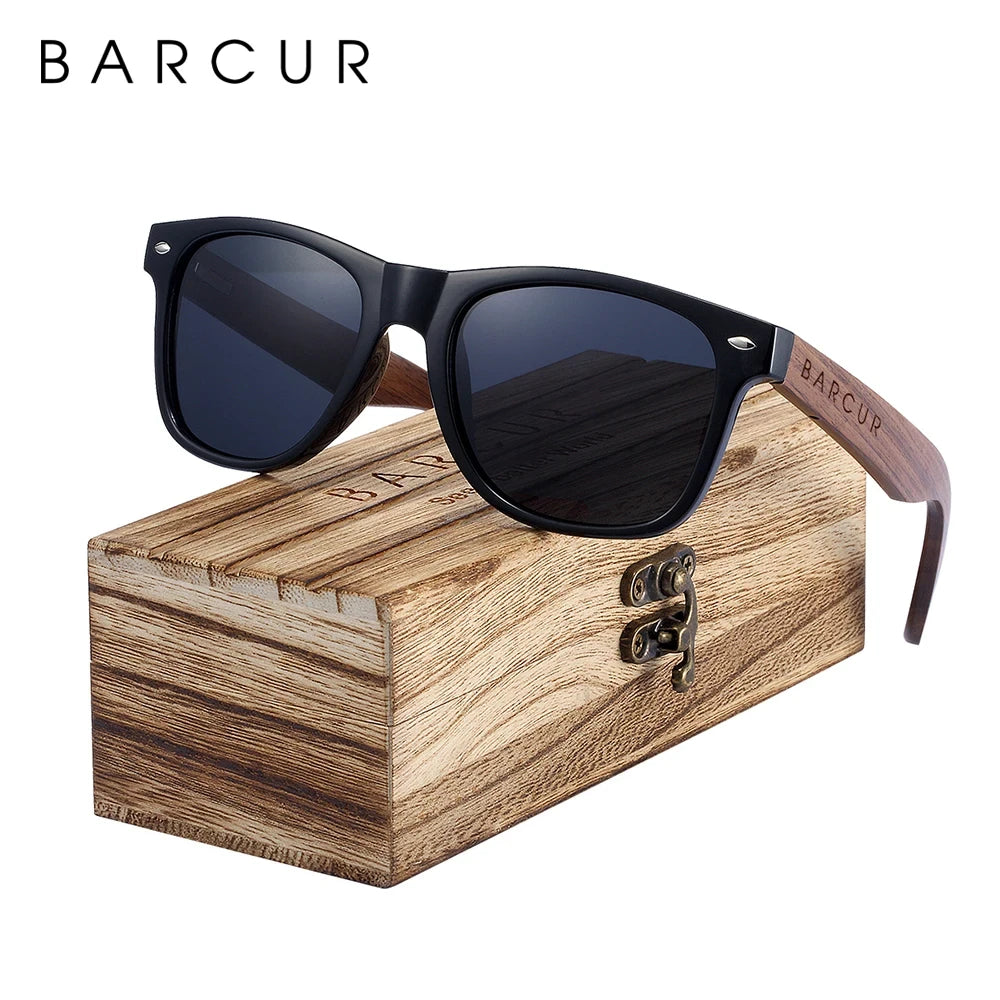 Barcur Polarized Walnut Wood Sunglasses