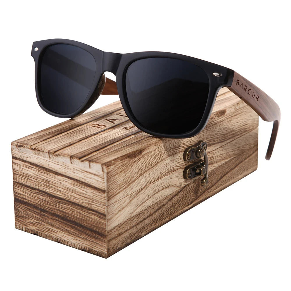 Barcur Polarized Walnut Wood Sunglasses