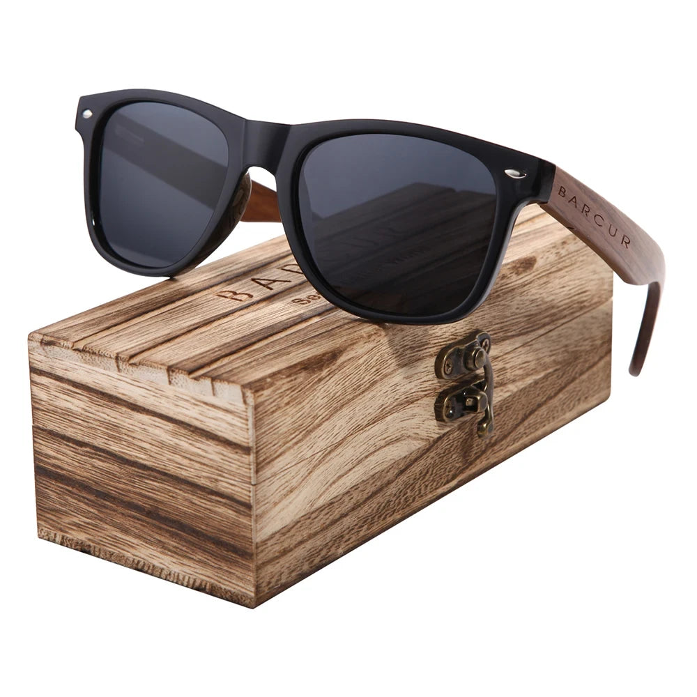 Barcur Polarized Walnut Wood Sunglasses