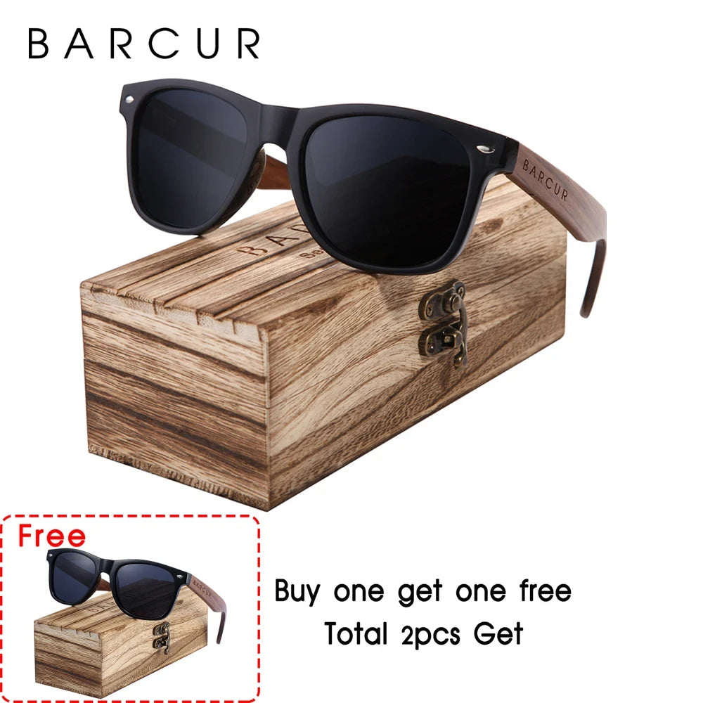 Barcur Polarized Walnut Wood Sunglasses