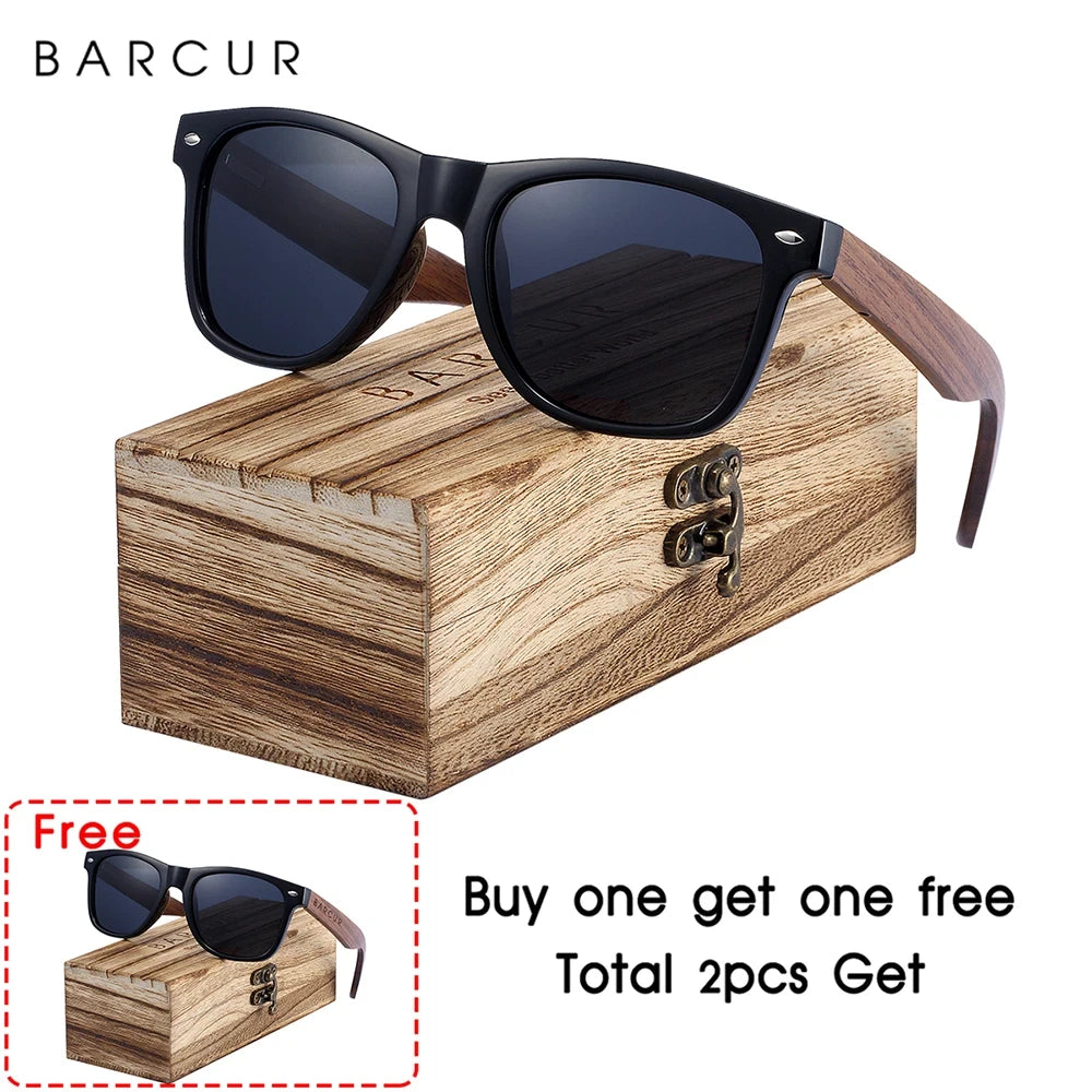 Barcur Polarized Walnut Wood Sunglasses