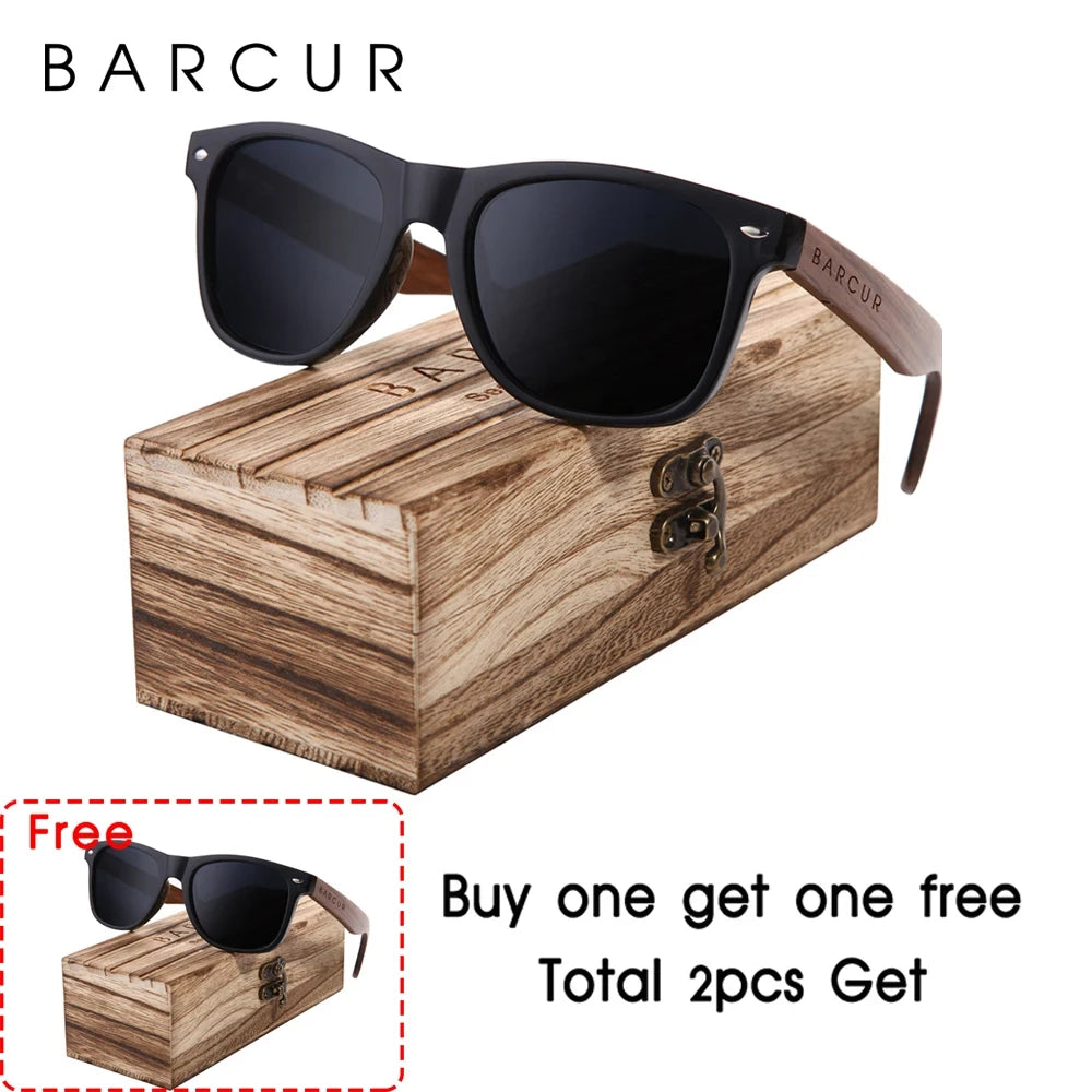 Barcur Polarized Walnut Wood Sunglasses