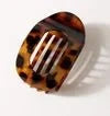 Leopard Matte Oval Hair Claw