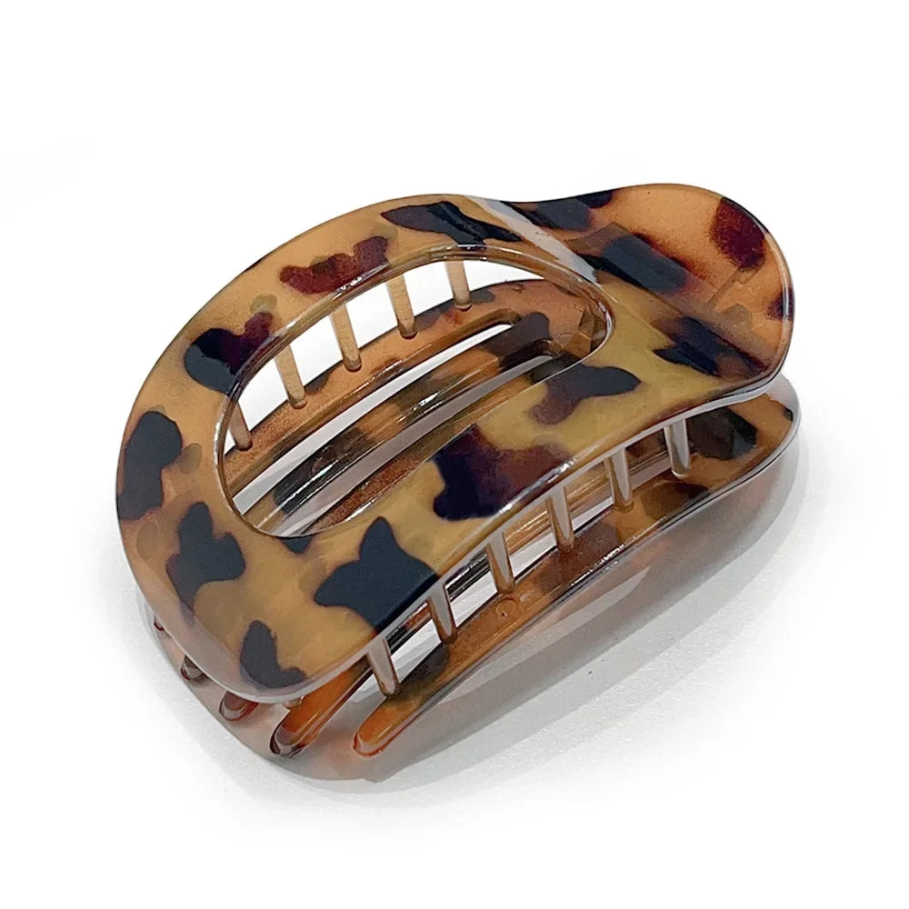 Leopard Matte Oval Hair Claw
